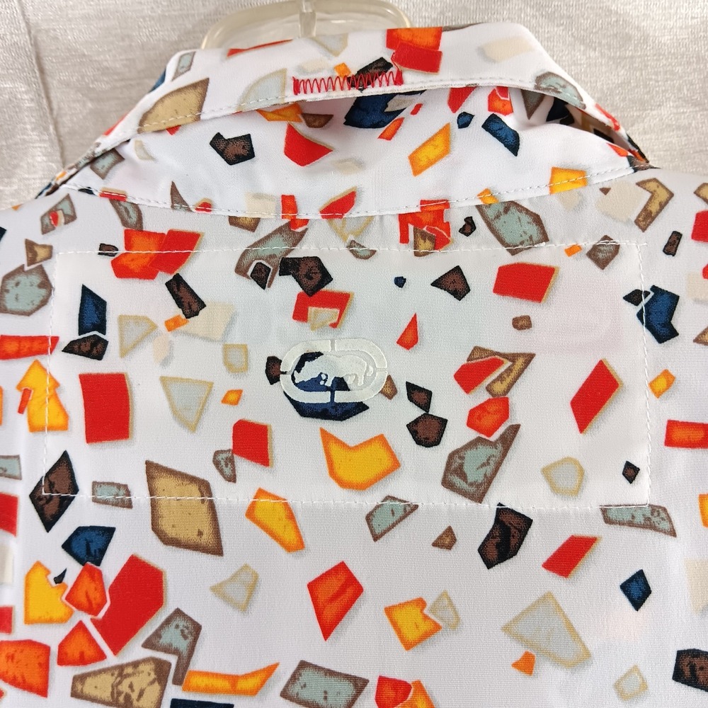 Ecko Unltd Sleeveless Button Up Women L Multicolor Geometric Streetwear Shirt - Picture 9 of 10